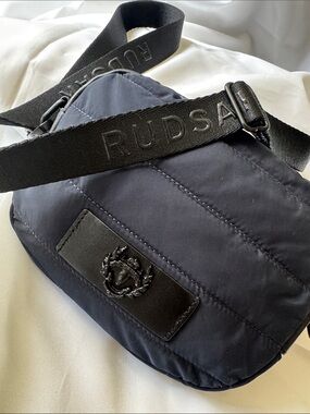 RUDSAK Navy Quilted Belt Bag with Branded Strap